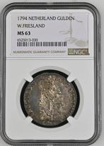 Provincie W.Friesland 1 gulden 1794 MS63 generaliteits NGC, Zilver, Losse munt, Verzenden