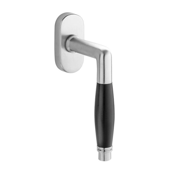 Raamsluiting Deco Draai-kiep in mat geborsteld nikkel, Doe-het-zelf en Verbouw, Hang- en Sluitwerk, Schuif of Grendel, Nieuw, Koper of Messing