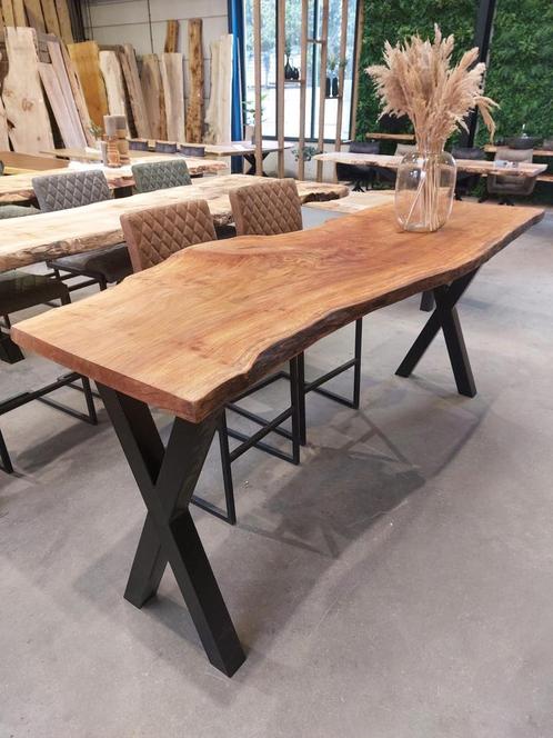 Eettafel | Boomstamtafel | Bar Tafel | Wandmeubel, Huis en Inrichting, Tafels | Eettafels, 200 cm of meer, Nieuw, Eikenhout, Grenenhout