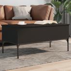 vidaXL Salontafel 100x50x45 cm bewerkt hout en metaal zwart, Verzenden, Nieuw, Metaal, 100 tot 150 cm