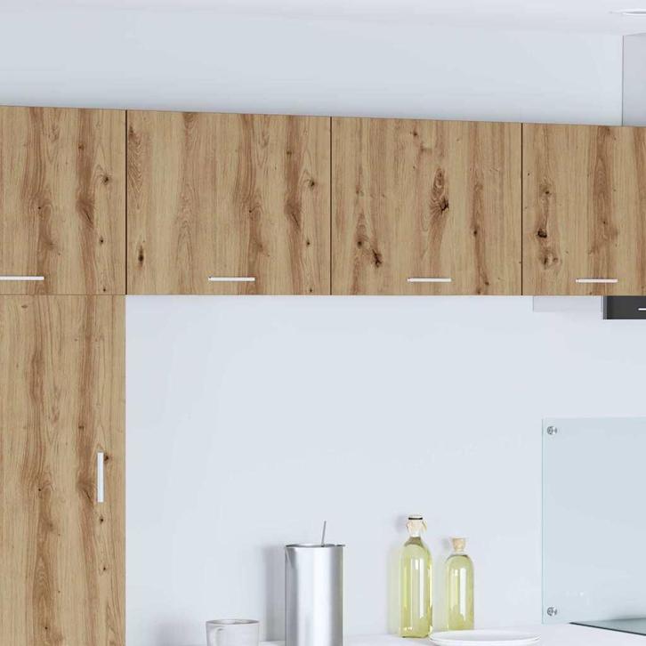 vidaXL Hangkast Riga Ambachtelijke Eik en Wit 50 x 31 x 40, Huis en Inrichting, Keuken | Keukenelementen, Bruin, Nieuw, Verzenden