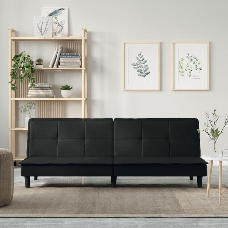 vidaXL Slaapbank stof zwart, Huis en Inrichting, Banken | Bankstellen, Nieuw, 200 tot 250 cm, Stof, Verzenden