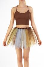 KIMU® Tutu Bruin Geel Tule Rokje M L 164 170 176 Indiaan Pet, Maat 38/40 (M), Carnaval, Nieuw, Ophalen of Verzenden