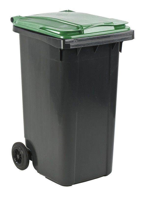 Afvalcontainer 240 liter grijs met groen deksel, Huis en Inrichting, Woonaccessoires | Prullenbakken, Nieuw, 40 liter of meer