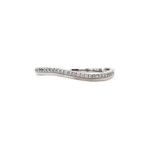 Witgouden ring met diamant 14 karaat, Sieraden, Tassen en Uiterlijk, Ringen, Wit, Zo goed als nieuw, 17 tot 18, Goud, Verzenden