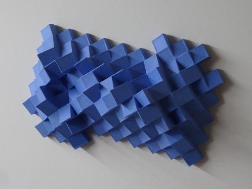 Hans Meeuwsen - Reliëf, 2025 - 21 Hemelsblauw - 342 mm -, Antiek en Kunst, Kunst | Designobjecten