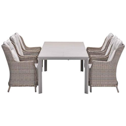 Garden Impressions Marbella tuinset 7-delig vintage willow -, Tuin en Terras, Tuinsets en Loungesets, Verzenden