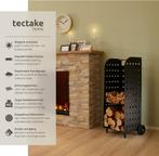 Houtopslag - Brandhoutrek - Houtberging - Zwart - Tectake®, Huis en Inrichting, Verzenden, Nieuw