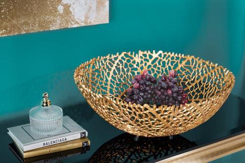 Filigraan design kom ABSTRACT BLAD 45cm goud handgemaakt -, Huis en Inrichting, Woonaccessoires | Vazen, Ophalen of Verzenden