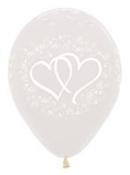 Ballonnen Entwinted Hearts Crystal Clear 30cm 25st, Nieuw, Verzenden