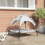 vidaXL Verhoogd Hondenbed met Verwijderbaar Dak Zilvergrijs, Dieren en Toebehoren, Honden-accessoires, Verzenden, Nieuw