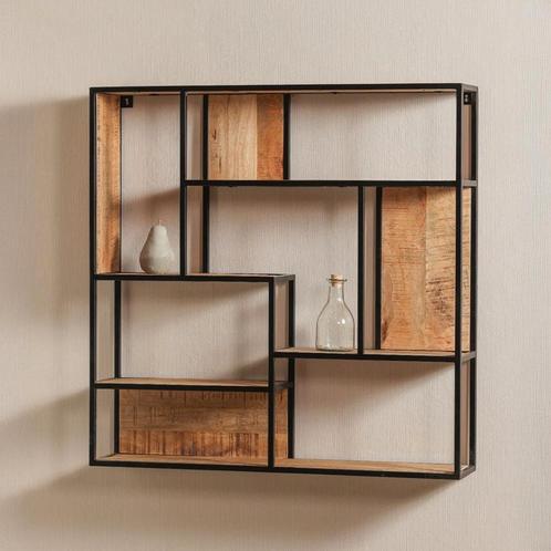 Wandrek Mangohout Bowi 100x100 cm, Huis en Inrichting, Kasten | Wandmeubels, Minder dan 25 cm, Nieuw, Overige houtsoorten, 100 tot 150 cm