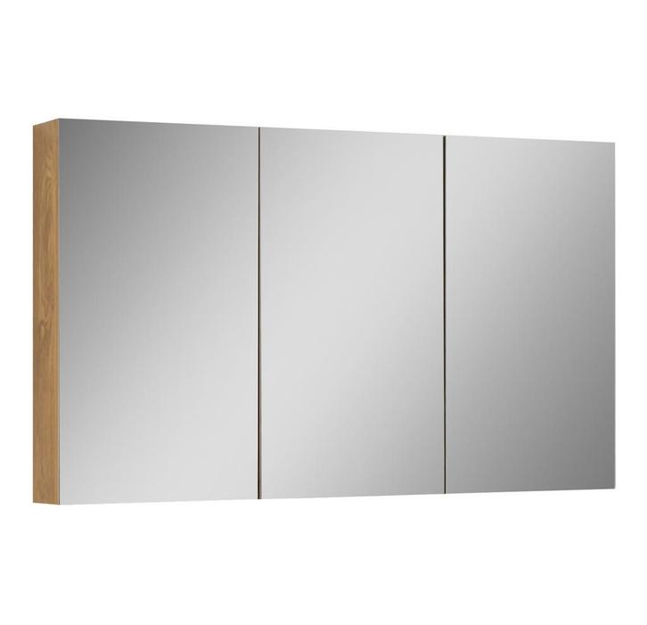 Spiegelkast Cuba 120 x 16 x 72 cm Eiken Spiegelkast, Huis en Inrichting, Badkamer | Badkamermeubels, Nieuw, Spiegelkast, Verzenden