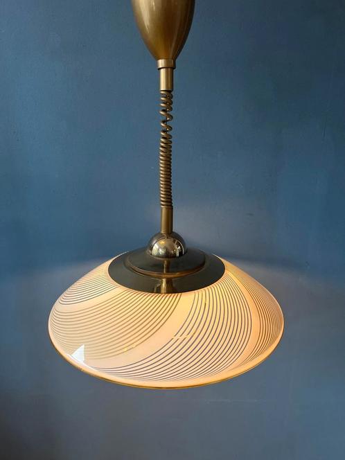 Vintage Mid Century Hollywood Regency Pendant Lamp, Huis en Inrichting, Lampen | Hanglampen, Nieuw, Ophalen of Verzenden