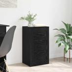 vidaXL Dressoir met lade Zwart eiken 40 x 33 x 70 cm Bewerkt, Huis en Inrichting, Kasten | Dressoirs, Verzenden, Nieuw, Overige houtsoorten