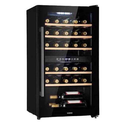 Wijnklimaatkast Glazen Deur Wijnkoelkast Zwart 80L, Witgoed en Apparatuur, Koelkasten en IJskasten, 75 tot 100 liter, Nieuw, Zonder vriesvak