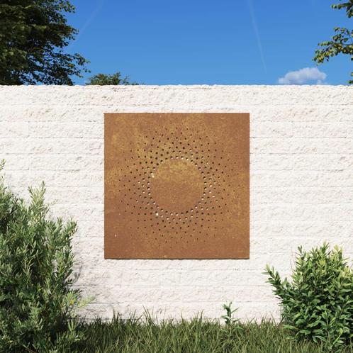 vidaXL Wanddecoratie tuin zonontwerp 55x55 cm cortenstaal, Huis en Inrichting, Woonaccessoires | Schilderijen, Tekeningen en Foto's