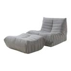 Relaxstoel Kodsø lounge fauteuil met voetenbank microvezel g, Huis en Inrichting, Fauteuils, Verzenden, Nieuw