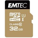 Emtec MicroSDHC 32GB + Adapter CL10 Gold+ UHS-I 85MB/s, Computers en Software, Ophalen of Verzenden, Nieuw