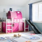 vidaXL Kinderhoogslaper met tunnel 80x200 cm massief, Huis en Inrichting, Slaapkamer | Bedden, Eenpersoons, Verzenden, Nieuw, 80 cm