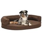 vidaXL Hondenbed ergonomisch linnen-look 75x53 cm bruin, Dieren en Toebehoren, Verzenden, Nieuw