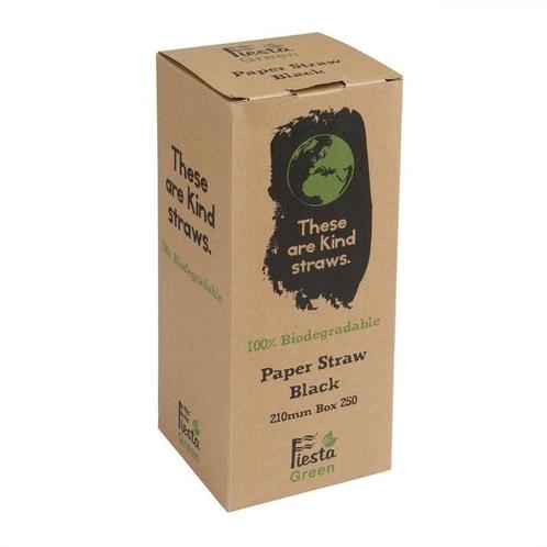 Composteerbare papieren rietjes zwart | 250 stuks | 21(l) x, Zakelijke goederen, Horeca | Keukenapparatuur, Nieuw in verpakking