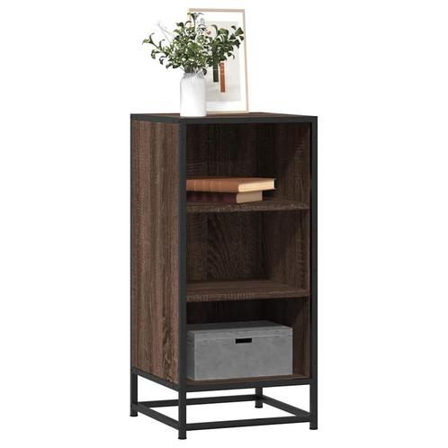 vidaXL Dressoir 35,5x35x76 cm bewerkt hout en metaal bruin, Huis en Inrichting, Kasten | Dressoirs, Nieuw, Overige houtsoorten