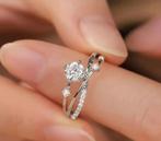 Ingelegde glinsterende witte zirkonia ring- Zilver -Goud, Sieraden, Tassen en Uiterlijk, Ringen, Verzenden, Nieuw