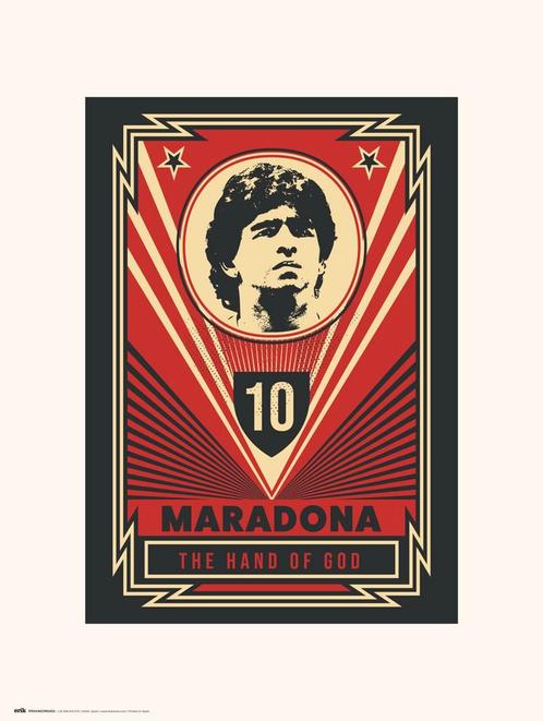 Kunstdruk Maradona The Hand of God 30x40cm, Huis en Inrichting, Woonaccessoires | Schilderijen, Tekeningen en Foto's, Nieuw, Verzenden
