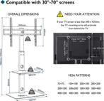 BONTEC Universele Vloer TV Stand voor 30-70 inch LED, Verzenden, Zo goed als nieuw