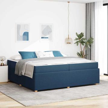 vidaXL Bedframe met matras met matras Blauw 200 x 200 cm beschikbaar voor biedingen