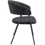 Eetkamerstoel Bedano, gestoffeerd, geweven stof, 150 kg - zw, Huis en Inrichting, Stoelen, Verzenden, Nieuw