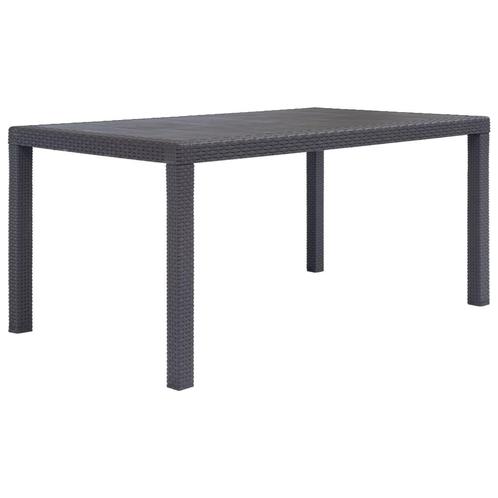 vidaXL Tuintafel 150x90x72 cm rattan-look kunststof bruin, Tuin en Terras, Tuintafels, Nieuw, Kunststof, Verzenden