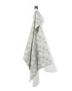 HEMA Theedoek 65x65 katoen grijsgroen viooltjes, Verzenden