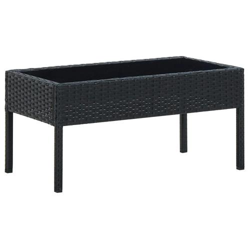 vidaXL Tuintafel 75x40x37 cm poly rattan zwart, Tuin en Terras, Tuintafels, Nieuw, Verzenden