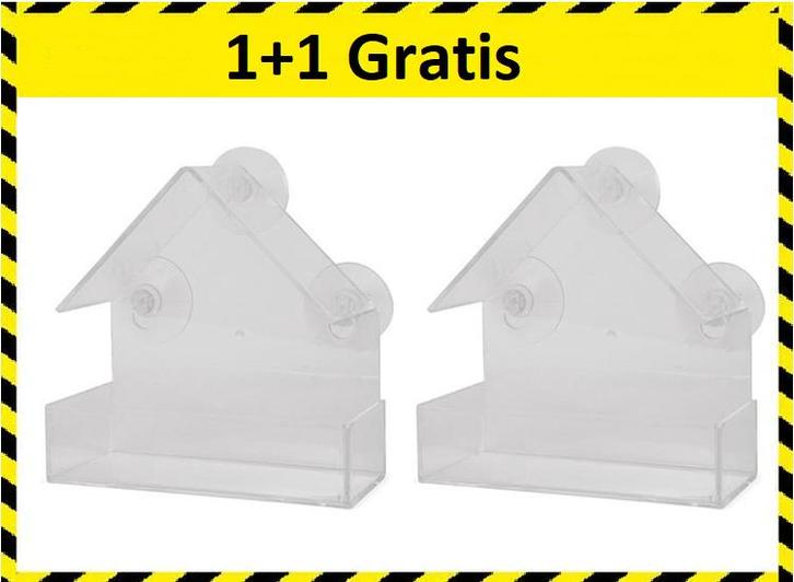 SENZA Vogelhuisje - Transparant 1+1 Gratis, Dieren en Toebehoren, Vogels | Toebehoren, Nieuw, Verzenden