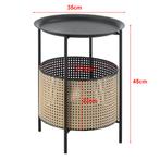 Bijzettafel Beaumont rond 45xØ35 cm zwart en zandkleurig, Huis en Inrichting, Verzenden, Nieuw