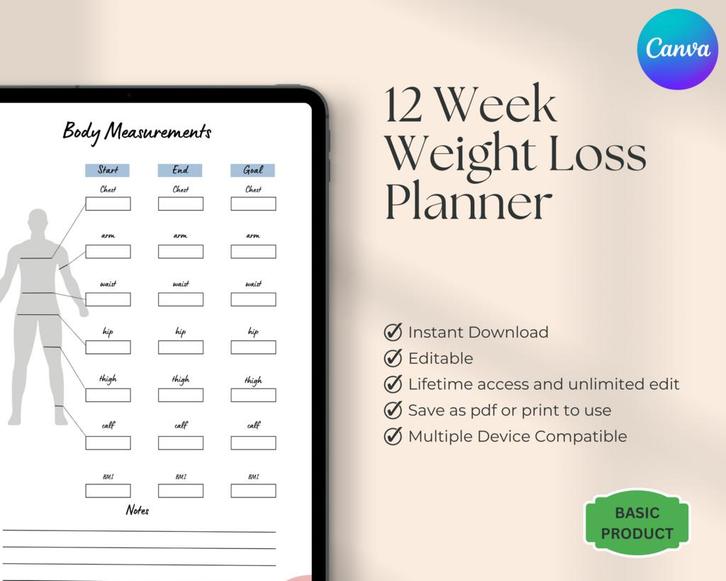 12 Week Weight Loss Planner, Diversen, Agenda's
