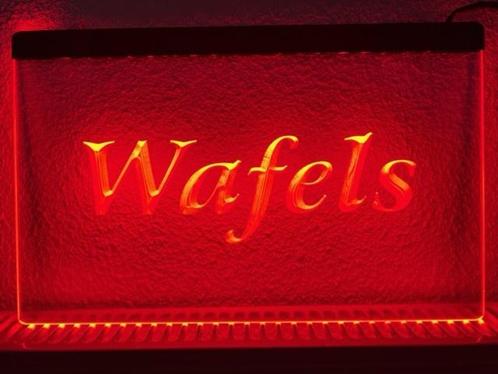 Wafels wafel neon bord lamp LED verlichting reclame lichtbak, Verzamelen, Merken en Reclamevoorwerpen, Nieuw, Verzenden