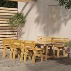vidaXL 5-delige Tuinset geïmpregneerd grenenhout, Verzenden, Nieuw, 6 zitplaatsen, Tuinset