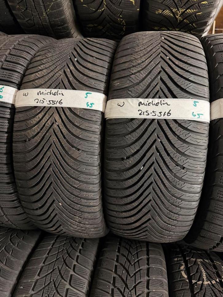 215-55-16 Michelin Winterbanden 5mm Incl Montage 215 55 16, Auto-onderdelen, Banden en Velgen, 16 inch, Winterbanden, 215 mm, Personenwagen