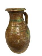 Parthische Rijk glaazuurde aardewerk vessel, 26,5 x 13 cm