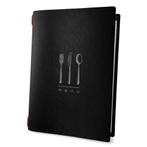 Menumap voor 4 menukaarten (A4)  - type ECO-Black-Bestek