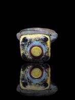 Visigotische Bronze Bleu/Yellow Glass Pasta Ring (Zonder, Sieraden, Tassen en Uiterlijk, Antieke sieraden
