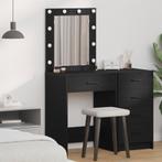 vidaXL Make-uptafel met LED-verlichting - Zwart Eiken, Verzenden, Nieuw