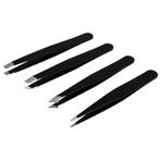 Benson 4-delige pincet set - veelzijdig - zwart - 9 cm, Ophalen of Verzenden, Nieuw