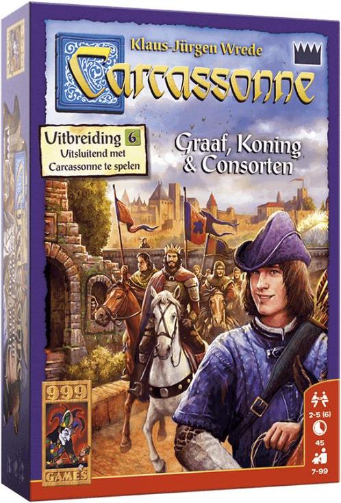 Carcassonne - Graaf, Koning en Consorten | 999 Games -, Hobby en Vrije tijd, Gezelschapsspellen | Bordspellen, Nieuw, Verzenden