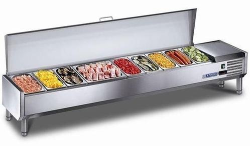 Gekoelde Opzetvitrine met RVS deksel | 9x 1/3 GN of 18x1/..., Zakelijke goederen, Horeca | Keukenapparatuur, Verzenden