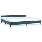 Fluwelen Bedframe 200x200 Donkerblauw - Retourtje | OP = OP, Huis en Inrichting, Slaapkamer | Bedden, Blauw, Ophalen of Verzenden
