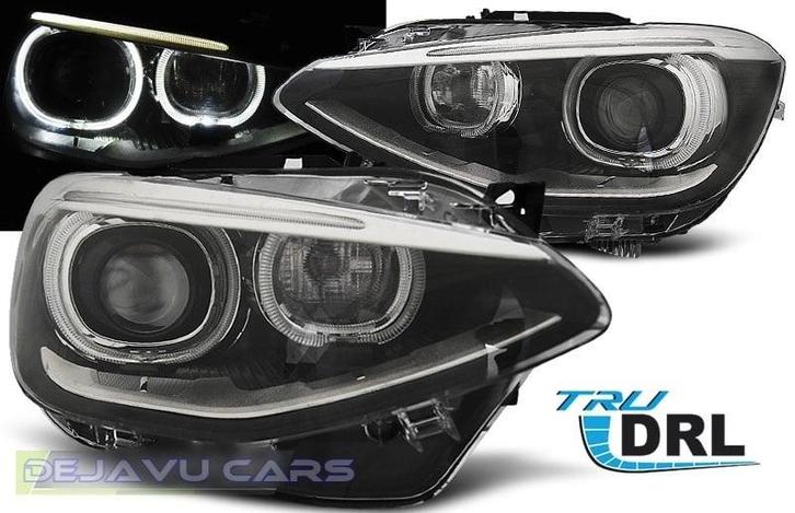 LED Koplampen Bi Xenon look met Angel Eyes voor BMW 1 Serie, Auto diversen, Tuning en Styling, Ophalen of Verzenden
